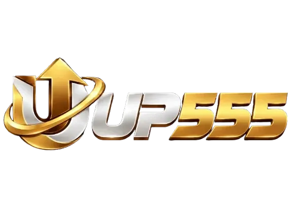 โลโก้ UP555 เป็นตัว U สีเงินโครเมียมที่มีลูกศรสีทองพุ่งขึ้นอยู่ข้างใน ล้อมรอบด้วยวงรีสีทองวางเอียง ถัดมาเป็นตัวอักษร UP สีเงินโครเมียมและเลข 555 สีทองเมทัลลิก ตัวหนาทรงเอียงเรียงติดกันเป็นบรรทัดเดียว